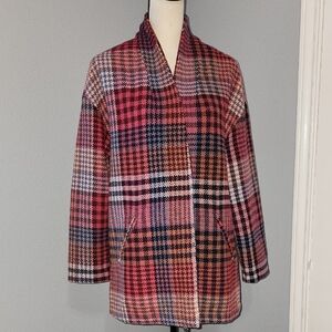 Rachel Zoe Pink and Navy Plaid Blazer